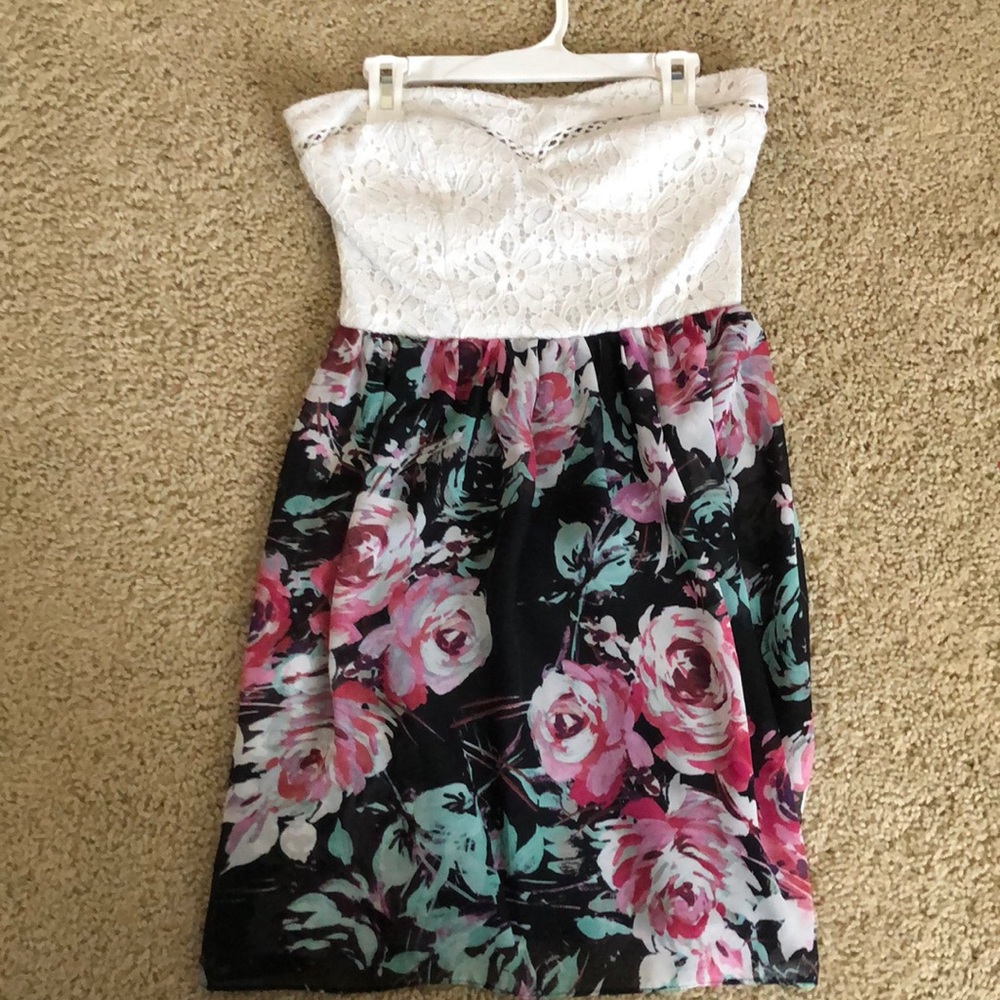 Strapless mini dress